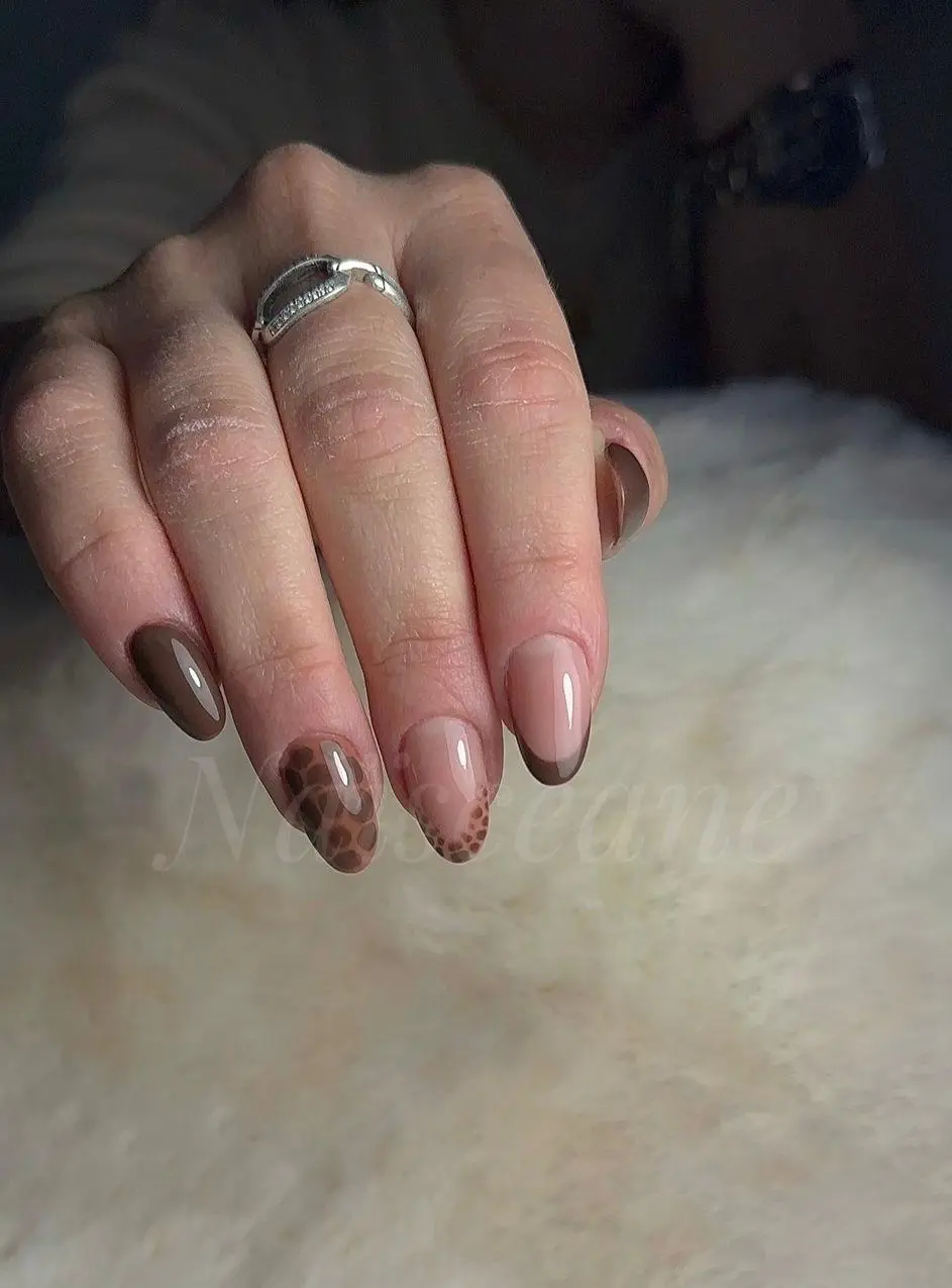 Pose gel French léopard – Naïsceane Onglerie Peyruis